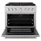 ZLINE 36 in. 5.2 cu. ft. Paramount Gas Range with 6 Burner Cooktop and Convection Gas Oven in Stainless Steel, Open Box-Good Condition