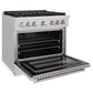 ZLINE 36 in. 5.2 cu. ft. Paramount Gas Range with 6 Burner Cooktop and Convection Gas Oven in Stainless Steel, Open Box-Good Condition