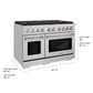 ZLINE 48 in. 6.7 cu. ft. Paramount Double Oven Gas Range with 8 Burner Cooktop in Stainless Steel (SGR48) dimensional diagram.