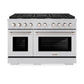 ZLINE 48 in. 6.7 cu. ft. Paramount Double Oven Gas Range with 8 Burner Cooktop in Stainless Steel, Open Box-Good Condition