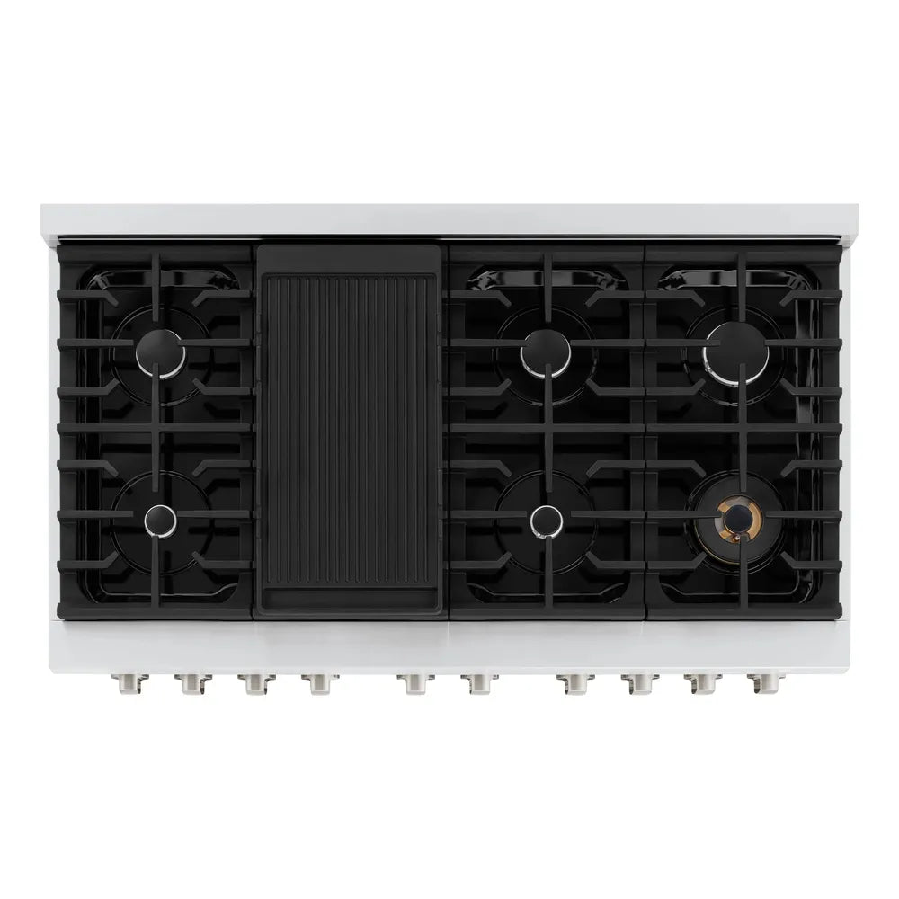 ZLINE 48 in. 6.7 cu. ft. Paramount Double Oven Gas Range with 8 Burner Cooktop in Stainless Steel, Open Box-Great Condition