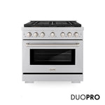 ZLINE 36 in. 5.2 cu. ft. Paramount Gas Range with 6 Burner DuoPro™ Cooktop and Convection Gas Oven in Stainless Steel, Open Box-Good Condition