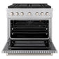 ZLINE 36 in. 5.2 cu. ft. Paramount Gas Range with 6 Burner DuoPro™ Cooktop and Convection Gas Oven in Stainless Steel, Open Box-Good Condition