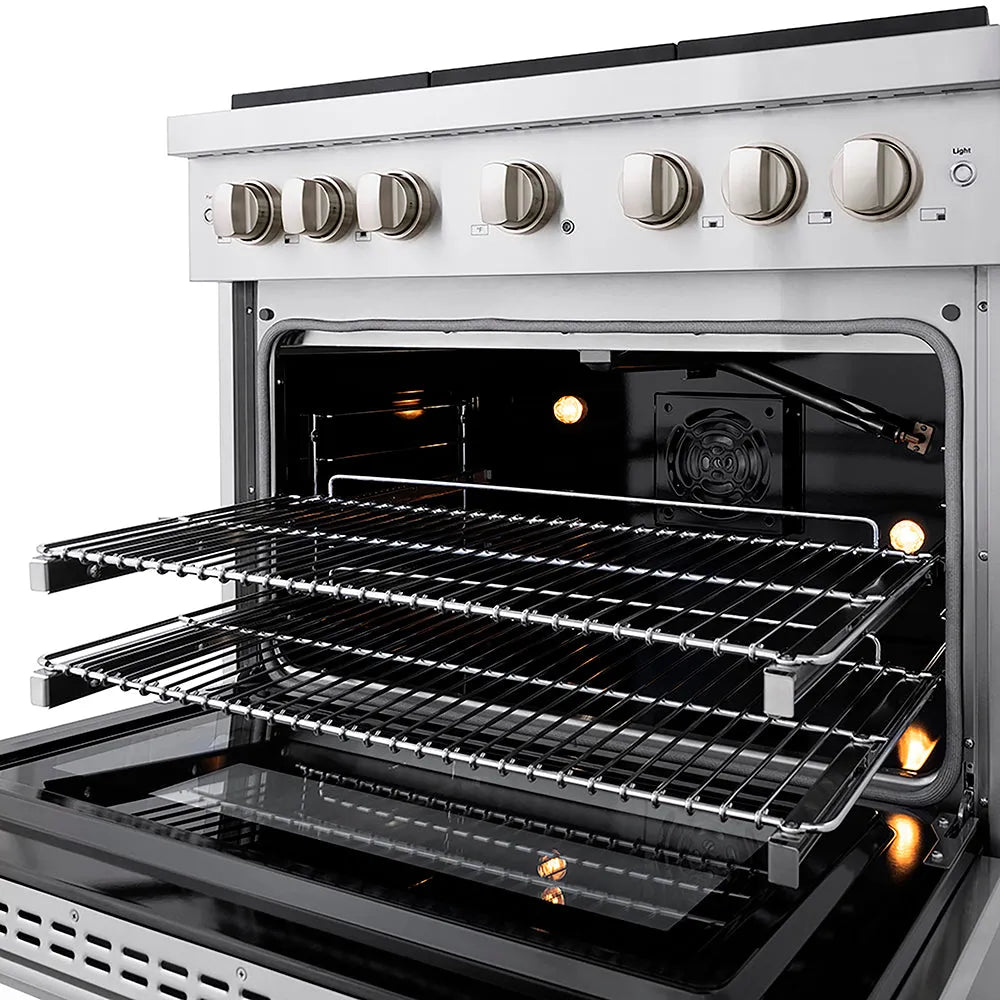 ZLINE 36 in. 5.2 cu. ft. Paramount Gas Range with 6 Burner DuoPro™ Cooktop and Convection Gas Oven in Stainless Steel, Open Box-Good Condition