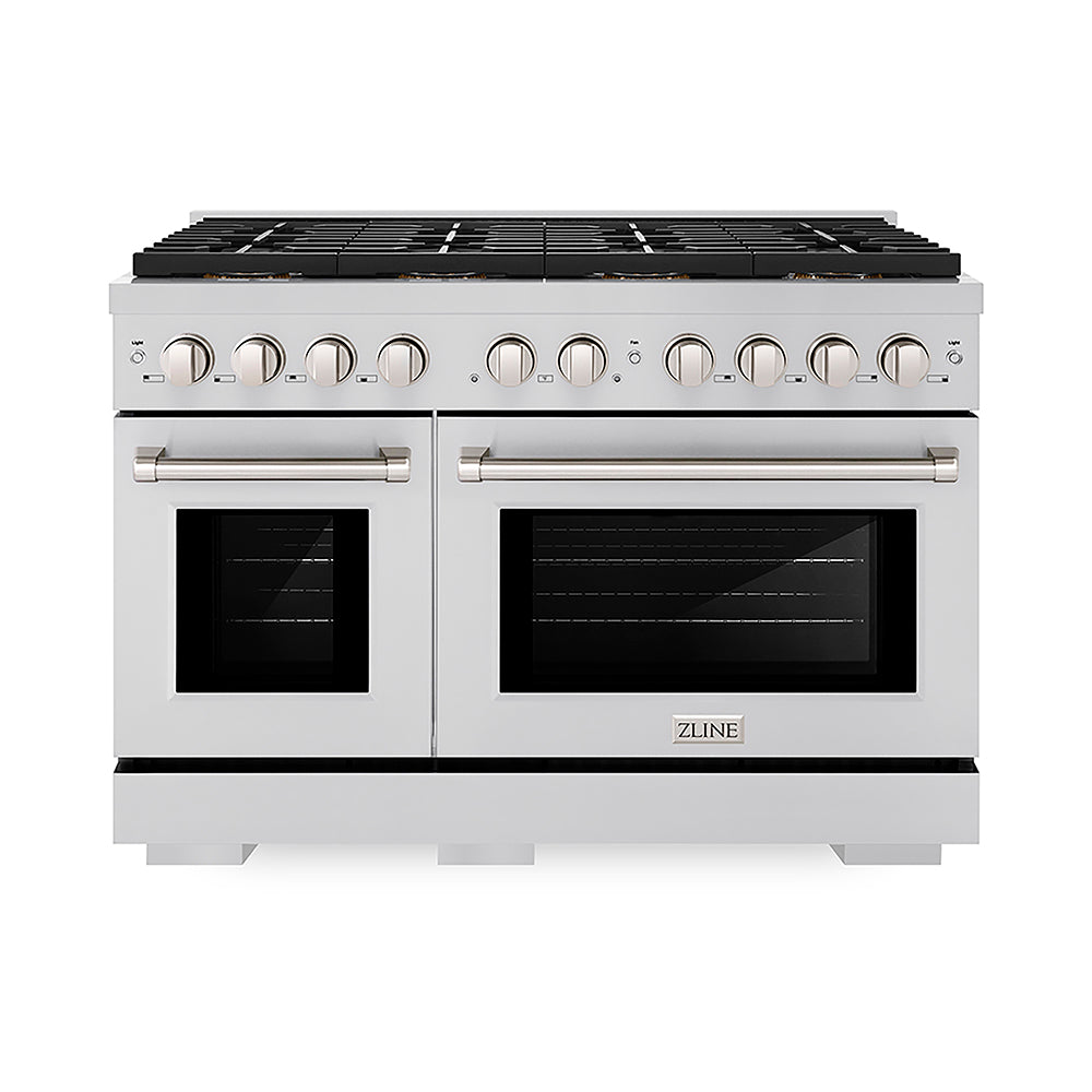 ZLINE 48 in. 6.7 cu. ft. Paramount Gas Range with 8 Burner DuoPro™ Cooktop and Dual Ovens in Stainless Steel, Open Box-Good Condition