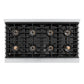 ZLINE 48 in. 6.7 cu. ft. Paramount Gas Range with 8 Burner DuoPro™ Cooktop and Dual Ovens in Stainless Steel (PSGR48) top-down, above cooktop.
