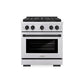 ZLINE Autograph Edition 30 in. 4.2 cu. ft. Paramount Gas Range with 4 Burner DuoPro™ Cooktop and Convection Gas Oven in Stainless Steel with Matte Black Accents, Open Box-Great Condition