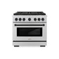 ZLINE Autograph Edition 36 in. 5.2 cu. ft. Paramount Gas Range with 6 Burner DuoPro™ Cooktop and Convection Gas Oven in Stainless Steel and Matte Black Accents, Open Box-Good Condition