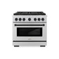 ZLINE Autograph Edition 36 in. 5.2 cu. ft. Paramount Gas Range with 6 Burner DuoPro™ Cooktop and Convection Gas Oven in Stainless Steel and Matte Black Accents, Open Box-Great Condition