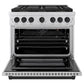 ZLINE Autograph Edition 36 in. 5.2 cu. ft. Paramount Gas Range with 6 Burner DuoPro™ Cooktop and Convection Gas Oven in Stainless Steel and Matte Black Accents, Open Box-Good Condition