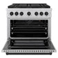 ZLINE Autograph Edition 36 in. 5.2 cu. ft. Paramount Gas Range with 6 Burner DuoPro™ Cooktop and Convection Gas Oven in Stainless Steel and Matte Black Accents, Open Box-Great Condition