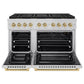 ZLINE Autograph Edition 48 in. 6.7 cu. ft. Paramount Gas Range with 8 Burner DuoPro™ Cooktop and Dual Ovens in Stainless Steel and Champagne Bronze Accents, Open Box-Good Condition