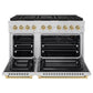 ZLINE Autograph Edition 48 in. 6.7 cu. ft. Paramount Gas Range with 8 Burner DuoPro™ Cooktop and Dual Ovens in Stainless Steel and Champagne Bronze Accents, Open Box-Great Condition