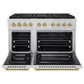 ZLINE Autograph Edition 48 in. 6.7 cu. ft. Paramount Gas Range with 8 Burner DuoPro™ Cooktop and Dual Ovens in Stainless Steel and Polished Gold Accents, Open Box-Good Condition