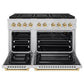 ZLINE Autograph Edition 48 in. 6.7 cu. ft. Paramount Gas Range with 8 Burner DuoPro™ Cooktop and Dual Ovens in Stainless Steel and Polished Gold Accents, Open Box-Great Condition