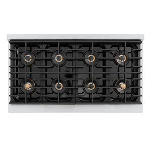 ZLINE Autograph Edition 48 in. 6.7 cu. ft. Paramount Gas Range with 8 Burner DuoPro™ Cooktop and Dual Ovens in Stainless Steel and Polished Gold Accents, Open Box-Good Condition