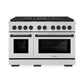 ZLINE Autograph Edition 48 in. 6.7 cu. ft. Paramount Gas Range with 8 Burner DuoPro™ Cooktop and Dual Ovens in Stainless Steel and Matte Black Accents, Open Box-Great Condition