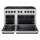 ZLINE Autograph Edition 48 in. 6.7 cu. ft. Paramount Gas Range with 8 Burner DuoPro™ Cooktop and Dual Ovens in Stainless Steel and Matte Black Accents, Open Box-Good Condition