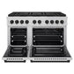 ZLINE Autograph Edition 48 in. 6.7 cu. ft. Paramount Gas Range with 8 Burner DuoPro™ Cooktop and Dual Ovens in Stainless Steel and Matte Black Accents, Open Box-Great Condition