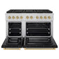 ZLINE Autograph Edition 48 in. 6.7 cu. ft. Paramount Gas Range with 8 Burner DuoPro™ Cooktop and Dual Ovens with Black Matte Doors and Champagne Bronze Accents, Open Box-Good Condition