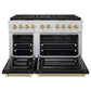 ZLINE Autograph Edition 48 in. 6.7 cu. ft. Paramount Gas Range with 8 Burner DuoPro™ Cooktop and Dual Ovens with Black Matte Doors and Champagne Bronze Accents, Open Box-Great Condition