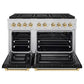 ZLINE Autograph Edition 48 in. 6.7 cu. ft. Paramount Gas Range with 8 Burner DuoPro™ Cooktop and Dual Ovens with Black Matte Doors and Polished Gold Accents, Open Box-Great Condition