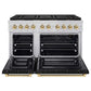 ZLINE Autograph Edition 48 in. 6.7 cu. ft. Paramount Gas Range with 8 Burner DuoPro™ Cooktop and Dual Ovens with Black Matte Doors and Polished Gold Accents, Open Box-Good Condition