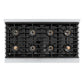 ZLINE Autograph Edition 48 in. 6.7 cu. ft. Paramount Gas Range with 8 Burner DuoPro™ Cooktop and Dual Ovens with Black Matte Doors and Polished Gold Accents, Open Box-Good Condition