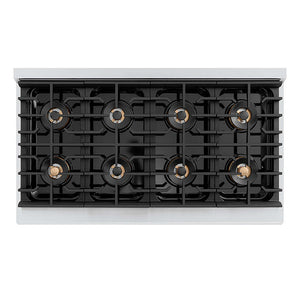 ZLINE Autograph Edition 48 in. 6.7 cu. ft. Paramount Gas Range with 8 Burner DuoPro™ Cooktop and Dual Ovens with Black Matte Doors and Polished Gold Accents, Open Box-Good Condition