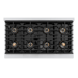 ZLINE Autograph Edition 48 in. 6.7 cu. ft. Paramount Gas Range with 8 Burner DuoPro™ Cooktop and Dual Ovens with Black Matte Doors and Polished Gold Accents, Open Box-Great Condition