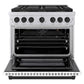 ZLINE Autograph Edition 36 in. 5.2 cu. ft. Paramount Gas Range with 6 Burner DuoPro™ Cooktop and Convection Gas Oven with White Matte Door and Matte Black Accents, Open Box-Good Condition