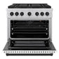 ZLINE Autograph Edition 36 in. 5.2 cu. ft. Paramount Gas Range with 6 Burner DuoPro™ Cooktop and Convection Gas Oven with White Matte Door and Matte Black Accents, Open Box-Great Condition