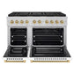 ZLINE Autograph Edition 48 in. 6.7 cu. ft. Paramount Gas Range with 8 Burner DuoPro™ Cooktop and Dual Ovens with White Matte Doors and Champagne Bronze Accents, Open Box-Great Condition