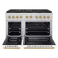 ZLINE Autograph Edition 48 in. 6.7 cu. ft. Paramount Gas Range with 8 Burner DuoPro™ Cooktop and Dual Ovens with White Matte Doors and Champagne Bronze Accents, Open Box-Good Condition