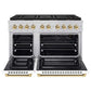 ZLINE Autograph Edition 48 in. 6.7 cu. ft. Paramount Gas Range with 8 Burner DuoPro™ Cooktop and Dual Ovens with White Matte Doors and Polished Gold Accents, Open Box-Good Condition