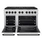 ZLINE Autograph Edition 48 in. 6.7 cu. ft. Paramount Gas Range with 8 Burner DuoPro™ Cooktop and Dual Ovens with White Matte Doors and Matte Black Accents, Open Box-Great Condition