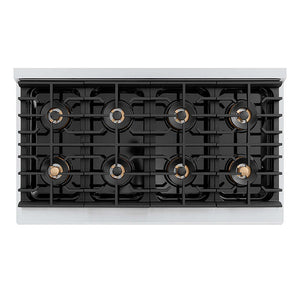 ZLINE Autograph Edition 48 in. 6.7 cu. ft. Paramount Gas Range with 8 Burner DuoPro™ Cooktop and Dual Ovens with White Matte Doors and Polished Gold Accents, Open Box-Good Condition