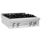 ZLINE 30 in. Legacy Gas Rangetop with 4 Brass Burners and Porcelain Cooktop in Stainless Steel with Griddle (RT-BR-GR-30) side.