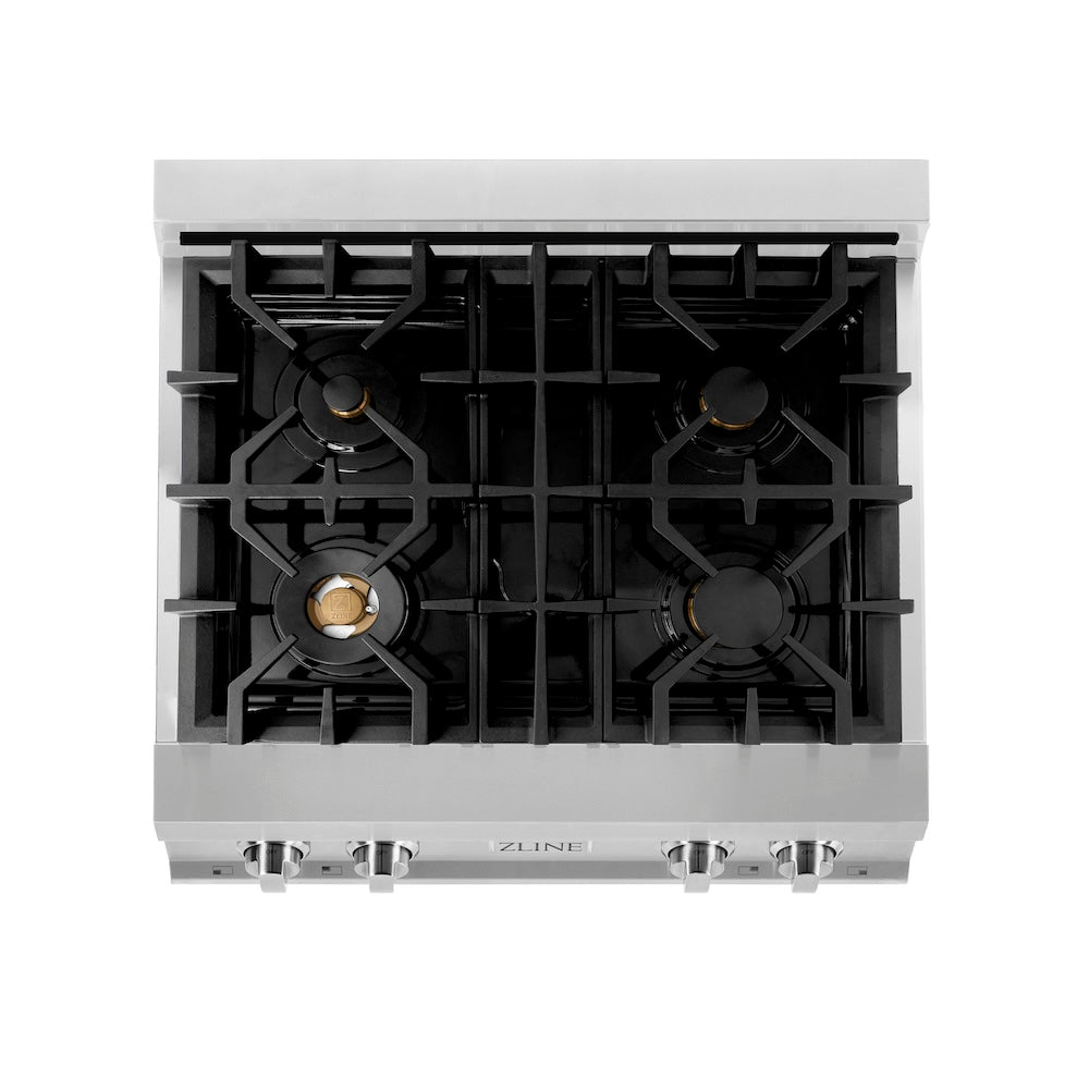 ZLINE 30 in. Porcelain Gas Stovetop with 4 Gas Burners (RT30) top.
