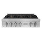 ZLINE 36 in. Legacy Gas Rangetop with 6 Brass Burners and Porcelain Cooktop in Stainless Steel with Griddle (RT-BR-GR-36)