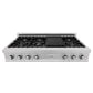 ZLINE 48 in. Legacy Gas Rangetop with 7 Burners and Porcelain Cooktop in Satin Stainless Steel, Open Box-Good Condition