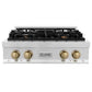 ZLINE Autograph Edition 30 in. Legacy Gas Rangetop with 4 Burners and Porcelain Cooktop in Stainless Steel with Champagne Bronze Accents, Open Box-Good Condition