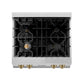 ZLINE Autograph Edition 30 in. Legacy Gas Rangetop with 4 Burners and Porcelain Cooktop in Stainless Steel with Champagne Bronze Accents, Open Box-Good Condition