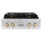 ZLINE Autograph Edition 30 in. Legacy Gas Rangetop with 4 Burners and Porcelain Cooktop in Stainless Steel with Polished Gold Accents, Open Box-Great Condition