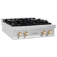 ZLINE Autograph Edition 30 in. Legacy Gas Rangetop with 4 Burners and Porcelain Cooktop in Stainless Steel with Polished Gold Accents, Open Box-Great Condition