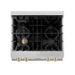 ZLINE Autograph Edition 30 in. Legacy Gas Rangetop with 4 Burners and Porcelain Cooktop in Stainless Steel with Polished Gold Accents, Open Box-Great Condition