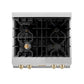 ZLINE Autograph Edition 30 in. Legacy Gas Rangetop with 4 Burners and Porcelain Cooktop in Stainless Steel with Polished Gold Accents, Open Box-Good Condition