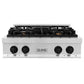 ZLINE Autograph Edition 30 in. Legacy Gas Rangetop with 4 Burners and Porcelain Cooktop in Stainless Steel with Matte Black Accents (RTZ-30-MB) front.