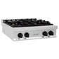 ZLINE Autograph Edition 30 in. Legacy Gas Rangetop with 4 Burners and Porcelain Cooktop in Stainless Steel with Matte Black Accents (RTZ-30-MB) side.