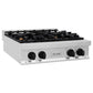 ZLINE Autograph Edition 30 in. Legacy Gas Rangetop with 4 Burners and Porcelain Cooktop in Stainless Steel with Matte Black Accents, Open Box-Good Condition